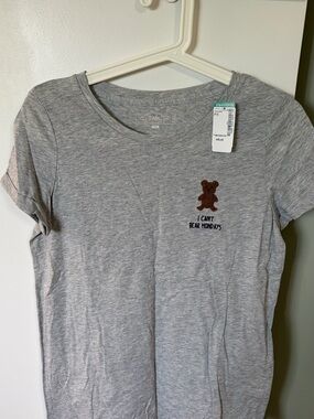 Simons Heather Gray Tee with Brown Teddy Patch